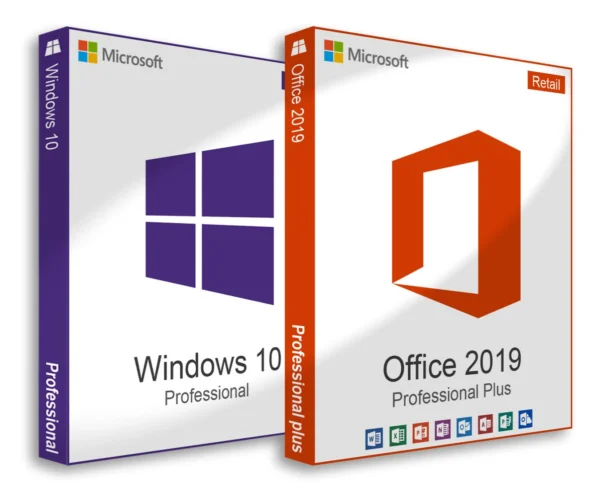 Pachet licente Microsoft Windows 10 Professional + Microsoft Office 2019 Professional Plus